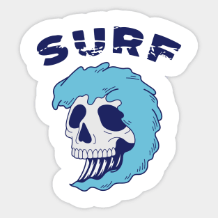 skull surf wild Sticker